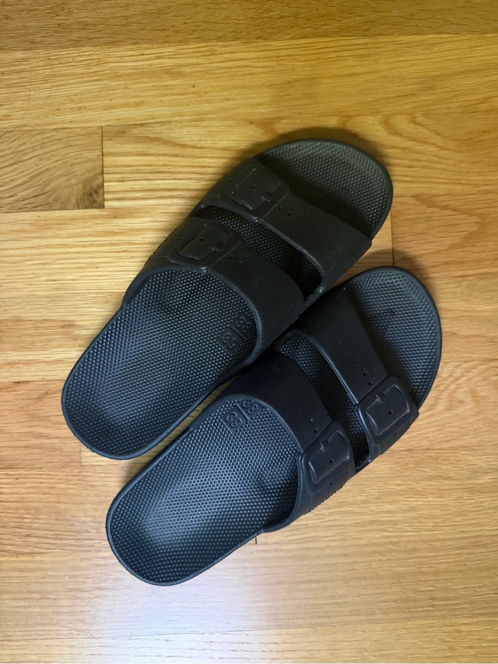 Black Women's Freedom Moses Double Strap Slide Sandals